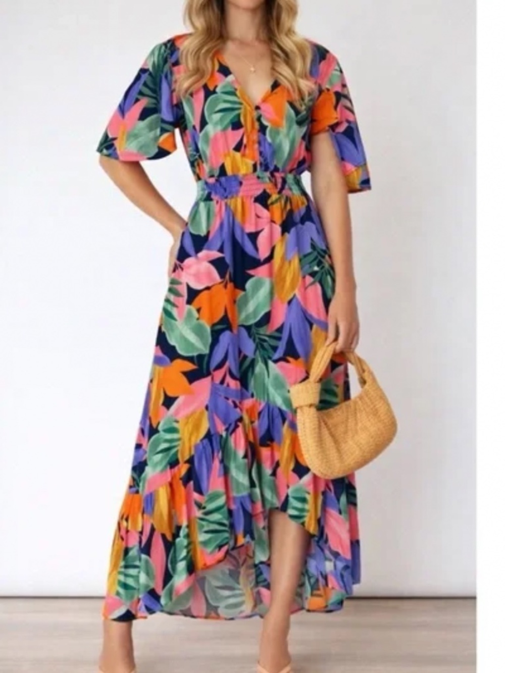 Abel the Label x Anthropologie Tropical Leonard Dress - Size Medium - Picture 2 of 8